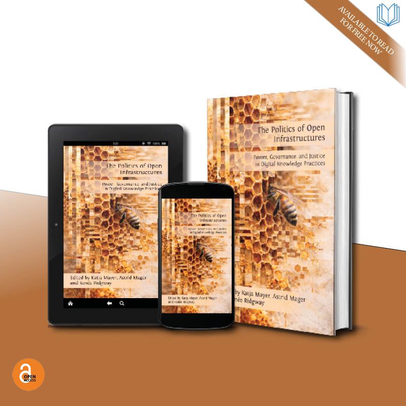 Mayer et al's book in three formats (hardback, smartphone and tablet) on a colourful background