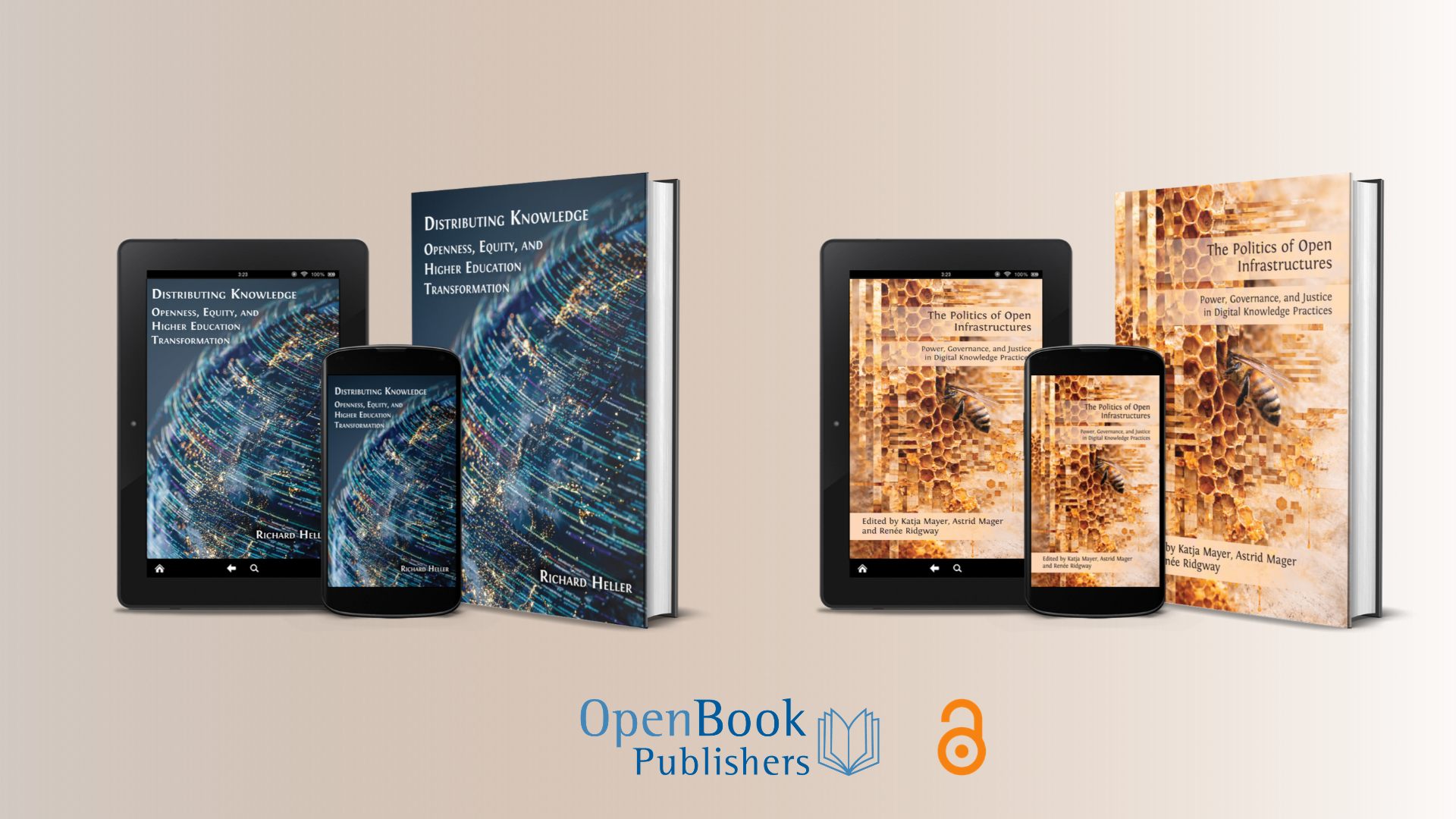 The two books in three formats: hardback, tablet and smartphone